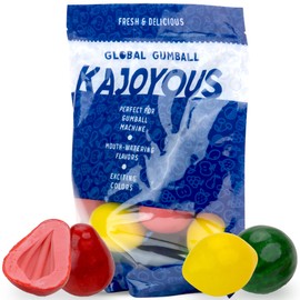 Chewing Gum for Kids - 2 Inch Jumbo Bubble Gum - 15 Pcs Mega Fruit Shaped Gumballs - Assorted Fruit Flavored Gums - 1.75 LB