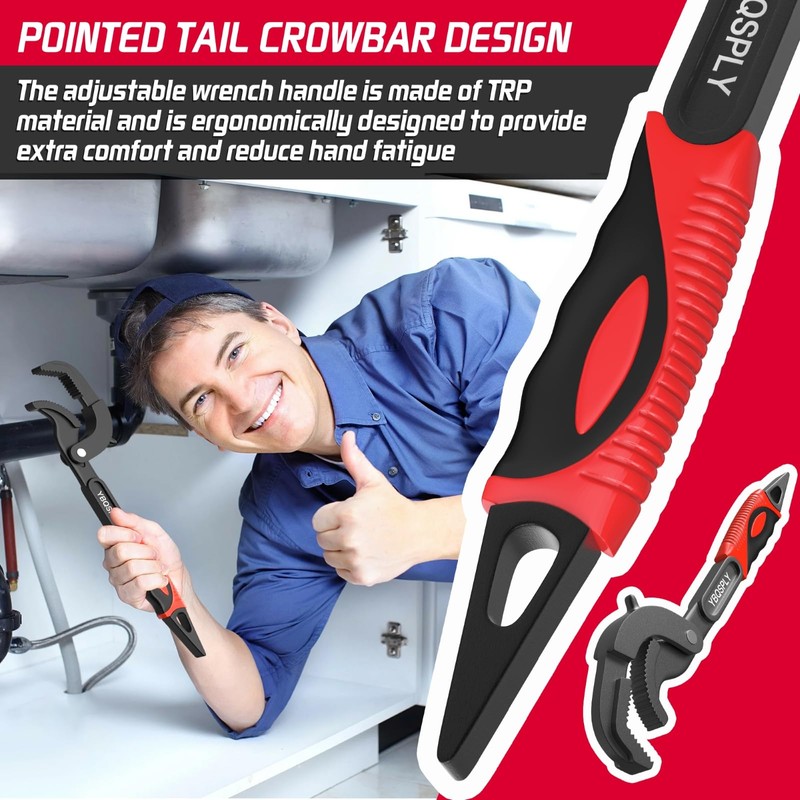 YBQSPLY Pipe Wrench Set, 10” and 15” Self Adjusting Wrench