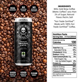 Death Wish Coffee, Iced Coffee Cold Brew, Fair Trade (Original Latte)