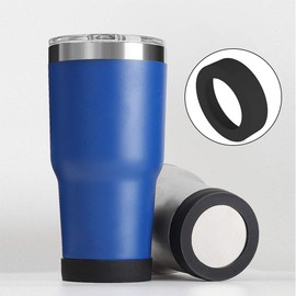 Gteller 4 PCS Eco-Friendly Non-Slip Silicone Coaster for 20oz, 30 oz Tumbler (Black)