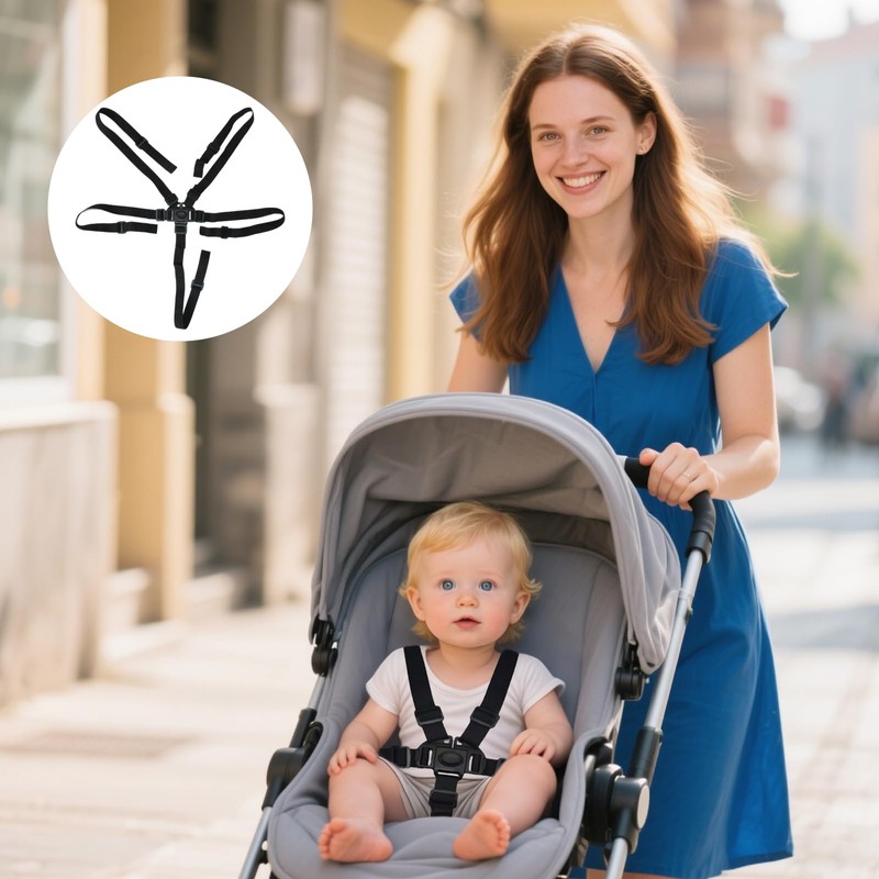 High Chair Seat Belts - Adjustable 5-Point Harness, Replacement Seat