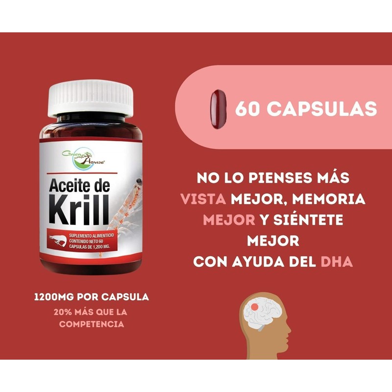 Aceite de Krill 60 cápsulas 1200 mg | Ingredientes naturales