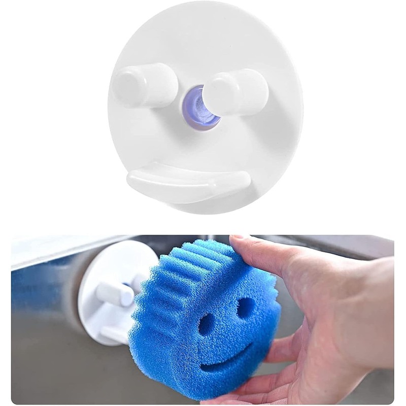 Smiley Face Sponge Holder, Scrub Sponge Holder for Daddy Mommy,