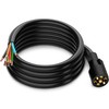 MICTUNING Heavy Duty 7 Way Plug Inline Trailer Cord with