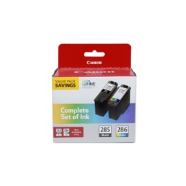 Canon® PG-285 Black/CL-286 Tri-Color Standard-Yield Ink Cartridges, Pack Of 2, 6197C004