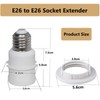 FINELED E27 to E27 Socket Extender, E27/E26 to E27/E26 Lamp