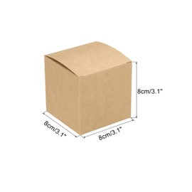 PATIKIL Paper Cardboard Boxes Paper Recycled Gift Corrugated Paper Box Brown 3.1 Inch x 3.1 Inch x 3.1 Inch for Party, Wedding, Gift Wrap Pack of 15