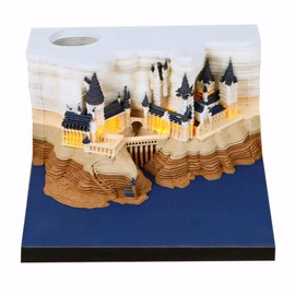 OMIPAWZ 3D Calendar 2025, Magic Castle Time Piece Memo Pad Desk Calendar