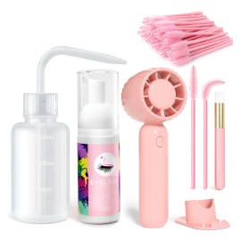 Kit Shampoo Espuma Para Pestañas Y Brocha Para Extensiones