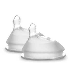 Haakaa Generation 3. Silicone Baby Bottle Nipples, Orthodontic, Anti-Colic, Wide Neck, 100% Medical Grade Silicone, Fit All Haakaa Baby Bottles, 2 PK (Size S (0-3 m))