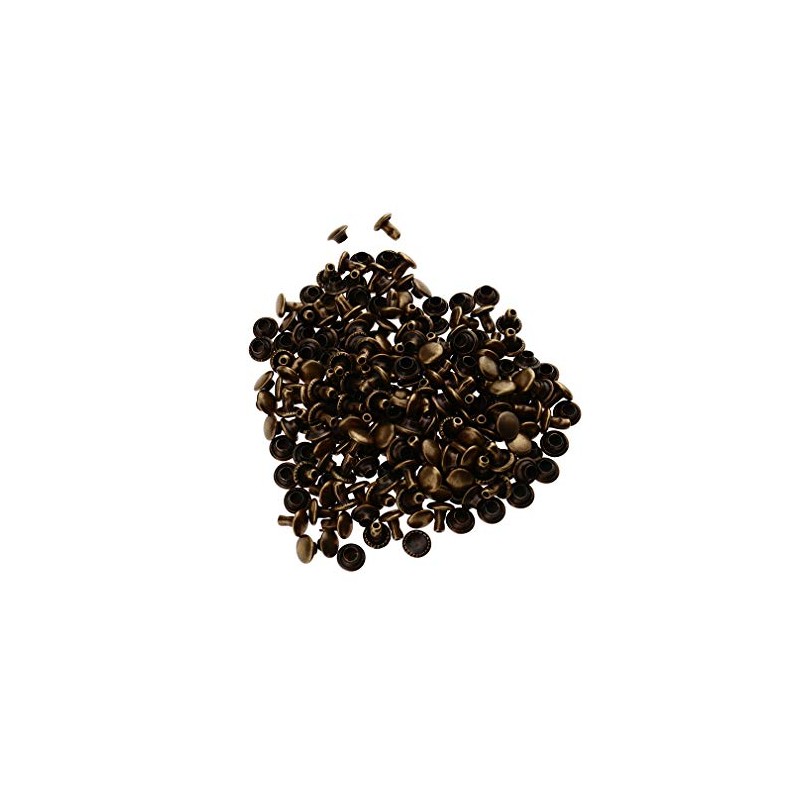 100pcs 6 * 6mm Bronze Double Cap Tubular Rivets Metal