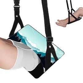 Ruhuayoupin Airplane Foot Rest Comfortable Travel Footrest Accessories Adjustable Foot Hammock for Plane,Ergonomic Airplane Travel Essentials,Portable Office Desk Foot Rest (Forest, 1 Pack)