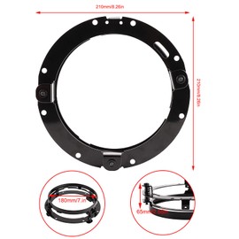 Aramox Headlight Mount Motorcycle 7 Inch Headlight Mount Front Light Round Holder Mounting Base Suitable for JK (Black)