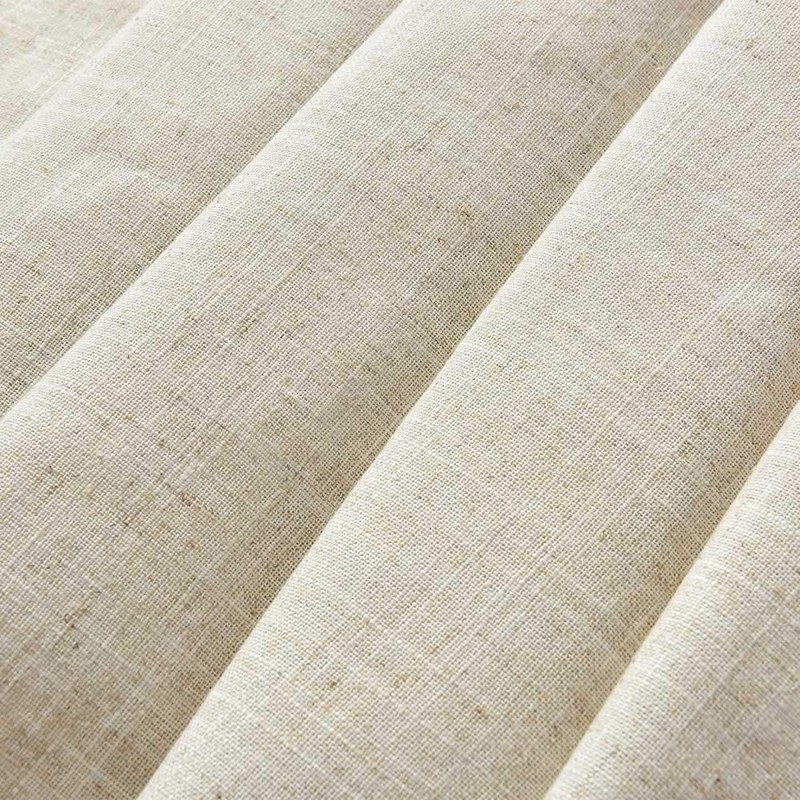 DOSLY IDÉES Linen Button Farmhouse Beige Shower Curtain,Bowknot,Linen and Cotton