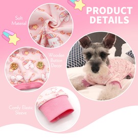 KYEESE Dog Pajamas Pink Unicorn Costume Small Dog Clothes Comfy Coat Onesie Surgery Recovery Suit Cat Clothes Body Suits After Surgery