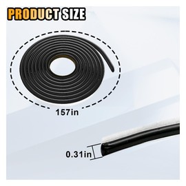 8MM×13Ft Butyl Rubber Sealant Tape, Waterproof Butyl Rope Putty Tape, Headlight RV Sealant Repair Butyl Seal Tape, Sound Deadening Caulk Tape for Sealing Car Part Window Door Windshield