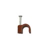 Brown Round Cable Clips 6mm- 50 Pieces