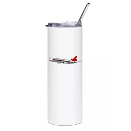 Northwest Airlines DC-10 Stainless Steel Water Tumbler with straw - 20oz.