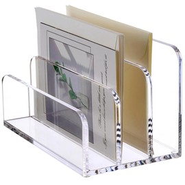 NISHZHU Vertical Letter Holder, File Sorter, Acrylic Desk Organiser, Letter Holder for Desk