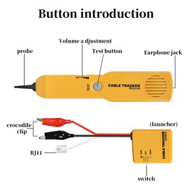 Cable Finder Circuit Tester, Cable Finder Tone Generator Probe Circuit Breaker Finder, Tone Generator and Probe kit with RJ11 Plug, Circuit Continuity Tester, Network Telephone Line, Electric Wire