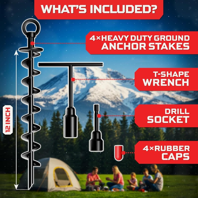 Happin® Trampoline Stakes, Trampoline Accessories, Ground Stakes Heavy Duty, Ground