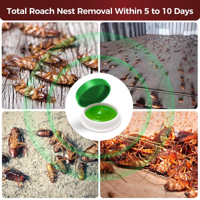 20 Pack Roach Killer Indoor Infestation, Powerful Attraction Cockroach Bait