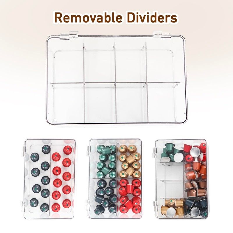 ZECENN Coffee Pod Holder Storage for Counter, Clear Organizer for