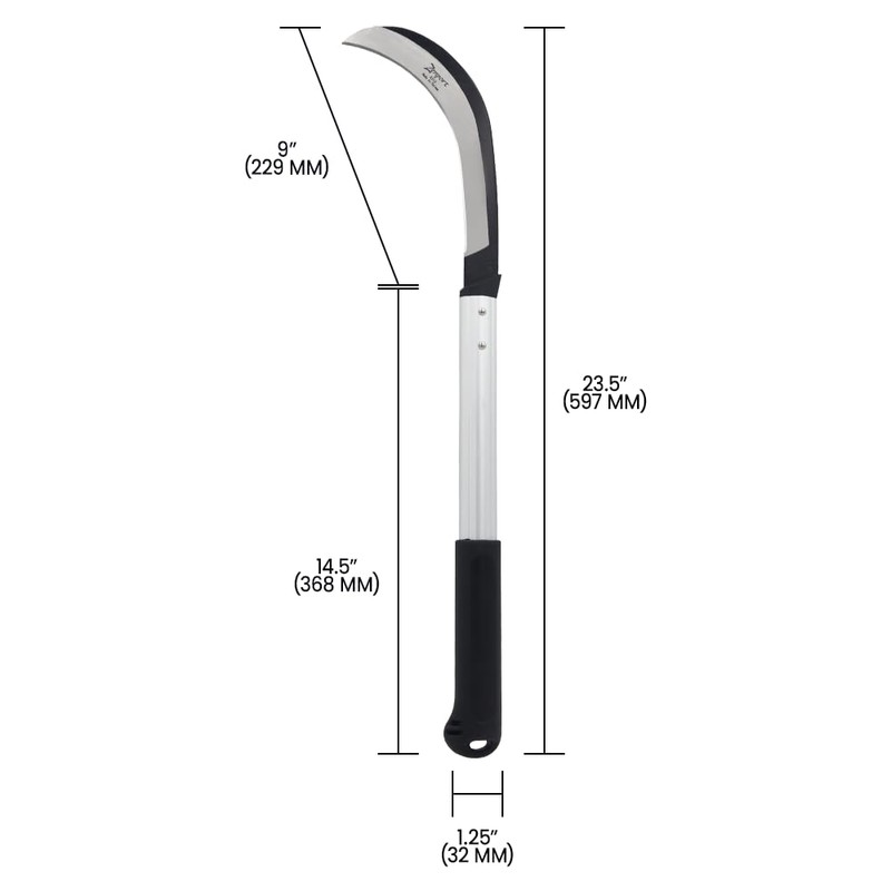 Zenport K313 Harvest Sickle, Carbon Steel Blade/Aluminum Handle