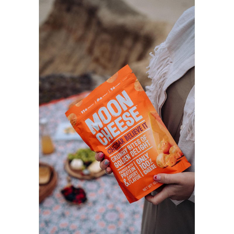 Moon Cheese Cheddar Believe It, 2 Ounce, 3-Pack, Crunchy, Protein-Rich