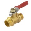 sourcingmap 1/4 BSP 13mm Male Thread Full Port Red Lever