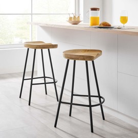 Modway EEI-6741-OAK Concord Backless Wood Counter Stools - Set of 2, Oak