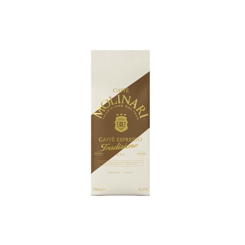 Caffe' Molinari Espresso Tradizione Oro blend Espresso Coffee Beans 1Kg.