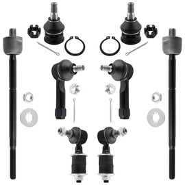 BOXI (Set of 8) Front Inner Outer Tie Rod Ends + Lower Ball Joints + Stabilizer Sway Bar End Links Fit for Nissan 200SX 1995-1998 Sentra 1995-1999 (Power Steering) | Replace K9449 K9543 ES2814 EV380