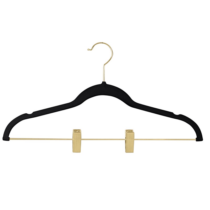 Simplify 6 Pack Velvet Hangers with Clips | Skirt and