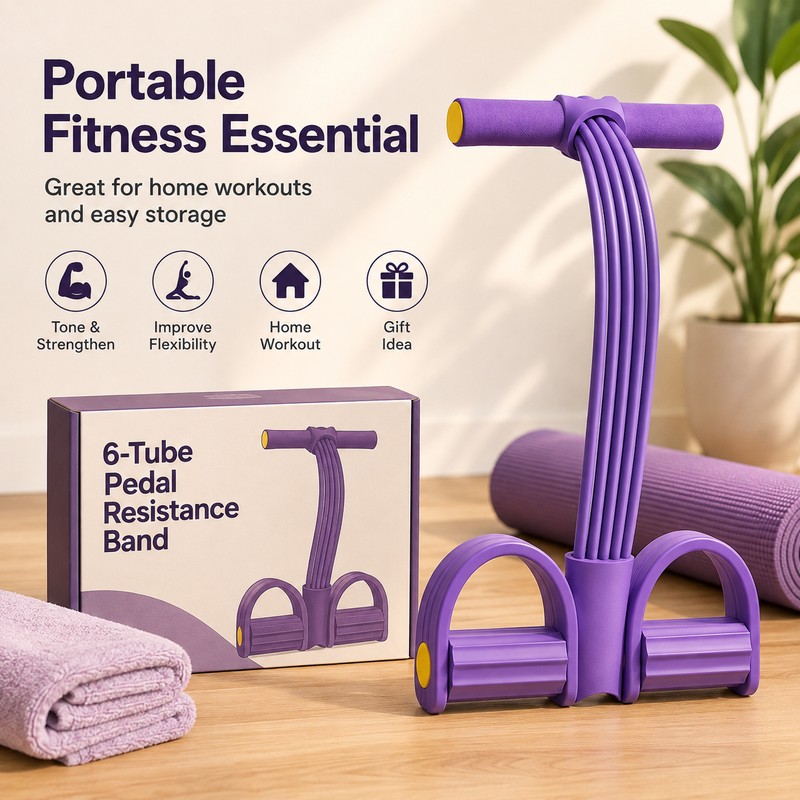 Pedal Resistance Band with Handles – Portable Full Body Home
