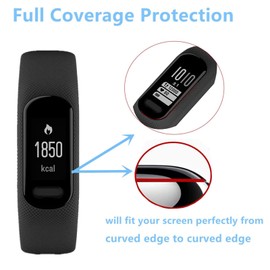 MOTONG For Garmin Vivosmart 5 Screen Protector - Curved Full Coverage PMMA Screen Protectors For Garmin Vivosmart 5 Watch, Anti-Scratch, Anti-Fingerprint, Bubble Free