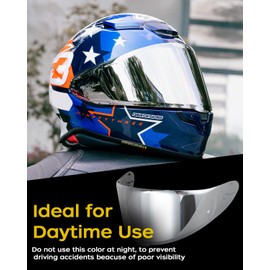 Soman RF-1400 RF 1400 Visors Shield Replacement, CWR-F2 Visor Face Shield Compatible With RF-1400 CWR-F2 Z8 NXR2 UV Protection (Silver)