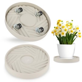 JAOXISOU 10" Plant Caddy with Wheels, Rolling Plant Stand 165 LBS Heavy Duty with Hidden 360 ° Rotating Silent Wheel Wheels for Outdoor Indoor Large Plant Pots, Flower Pot, Patio, 1 Pack