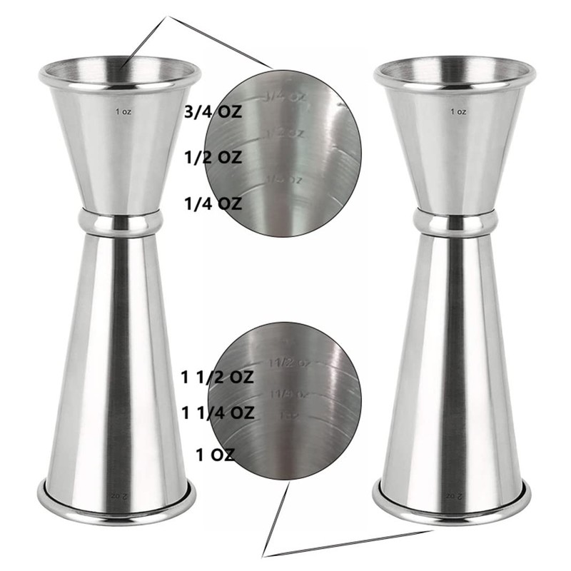 Secura Japanese Style Double Jigger, 304 Stainless Steel Cocktail Jigger,