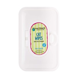 Earthbath Green Tea & Awapuhi Cat Wipes - Cleans & Conditions Dirty Paws and Undercoat, Aloe Vera, Vitamin E, Good for Cats & Kittens - Keep Your Feline Dirt and Odor Free - 100 Count