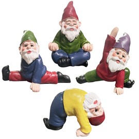 Yoga Miniature Garden Gnome Fairy Garden Gnomes Figurines Accessories Little Garden Gnomes Outdoor Small Gnomes Dwarfs Ornaments