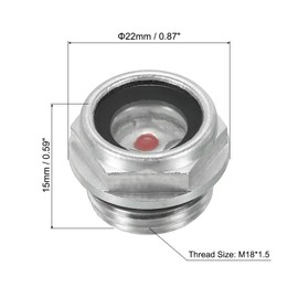 PATIKIL Air Compressor Oil Sight Glass, 2 Pcs M18 x 1.5 Male Thread Aluminum Alloy Air Compressor Parts