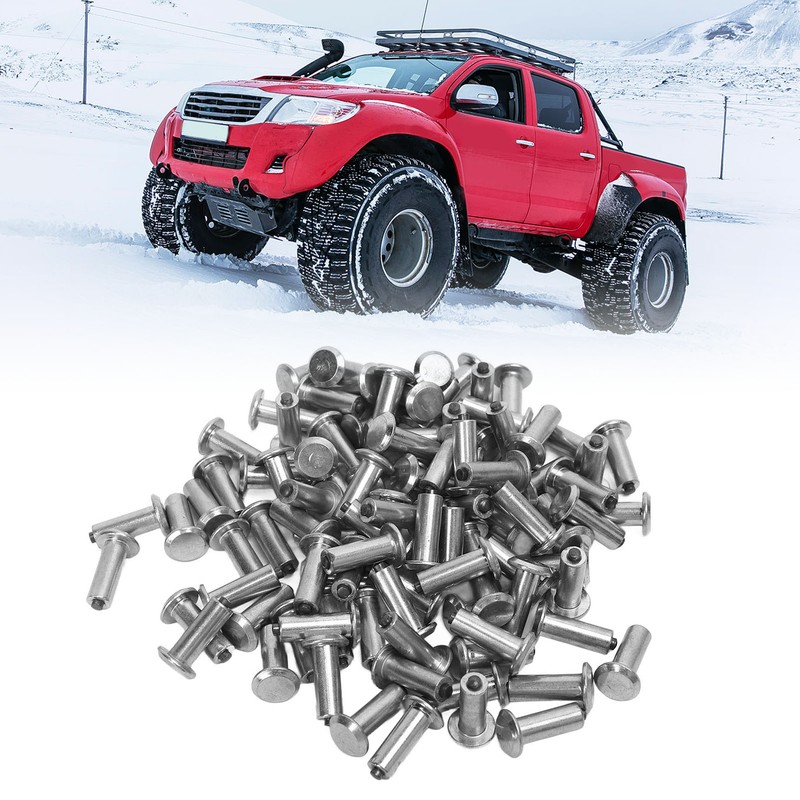 100PCS Carbide Tire Studs Anti Slip Snow Spikes Screw Studs