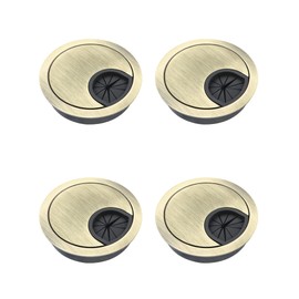 QWORK® 2 Pcs Desk Cable Grommet 60mm 2.4inch Zinc Alloy Desk Table Grommet Wire Cable Hole Cover (Bronze)