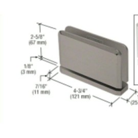 C.R. Laurence CRL Brushed Nickel Senior Prima 01 Series Top or Bottom Mount Hinge SRPPH01BN