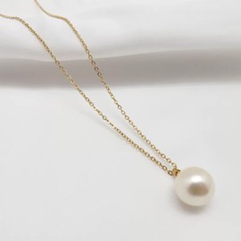 Kritz Women's Necklace Pearl White or Black – Pendant Pearl Necklace Fine Elegant Imitation Grade 4A+ Long 45 cm – Jewellery Fashion Gift for Women, Pearl Stone, Pearl