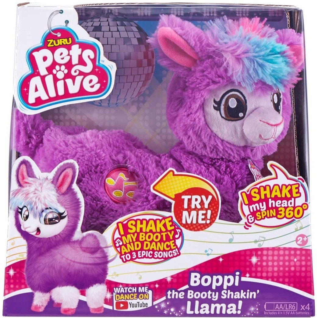 zur Pets Alive Boppi The Booty Shakin Llama Battery-Powered Dancing Robotic Toy Purple