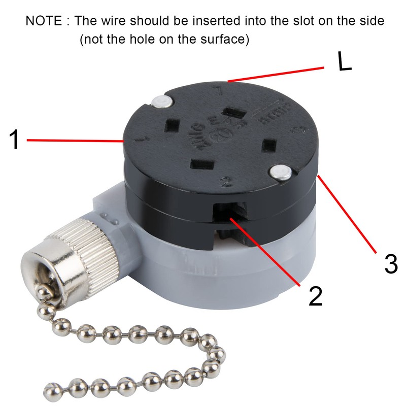 Ceiling Fan Switch ZE-208D, 3 Speed 5-8 Wire Ceiling Fan