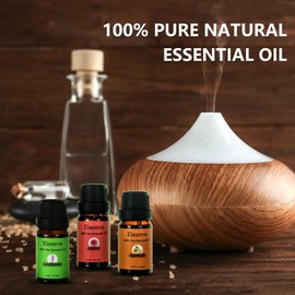 Elaunva Essential Oils Set,100% Pure Natural,4 Scents(Lavender/Clove/Tea Tree/Lemon),10ml Each,for Aromatherapy and Home Fragrance,Aroma Therapy Oil,Gift for Friends/Family (0.33Fl Oz*4, Mix Set)