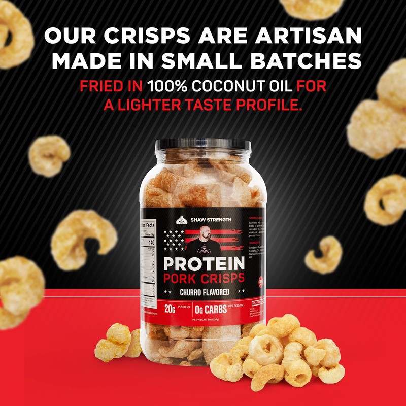 Shaw Strength Protein Pork Rinds (Churro, 8oz); Developed for World’s